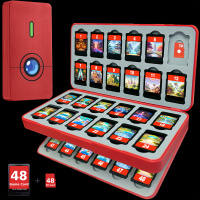 FUNLAB Switch Game Storage with 48 Card Slots Red